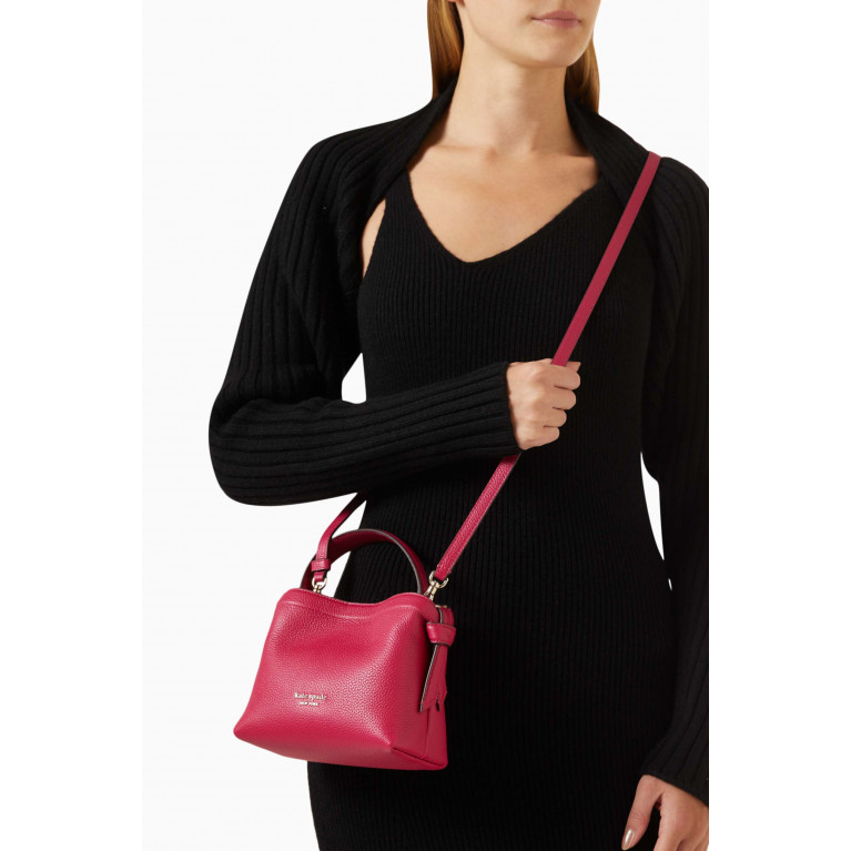 Kate Spade New York - Mini Knott Crossbody Bag in Leather Red