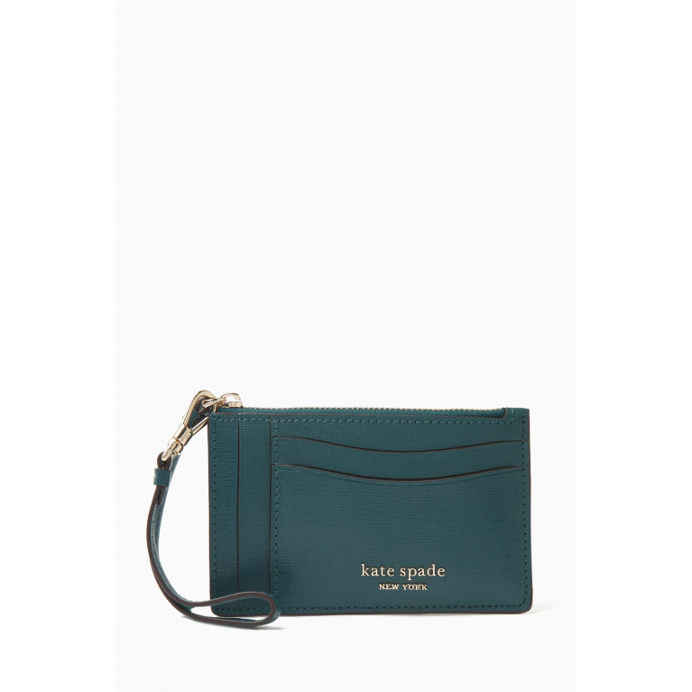 Kate Spade New York - Morgan Card Case Wristlet in Leather Green