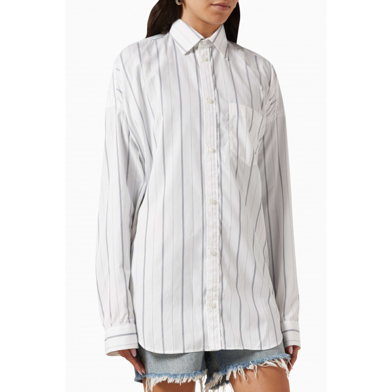 Balenciaga - Cocoon Striped Shirt in Micro-canvas Cotton