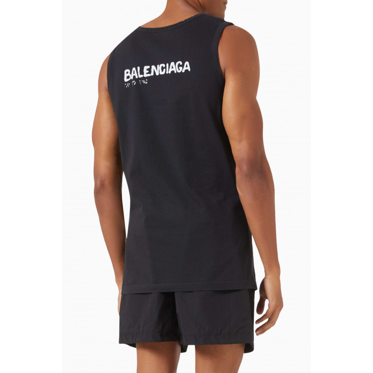 Balenciaga - Logo Print Tank Top in Cotton Blend