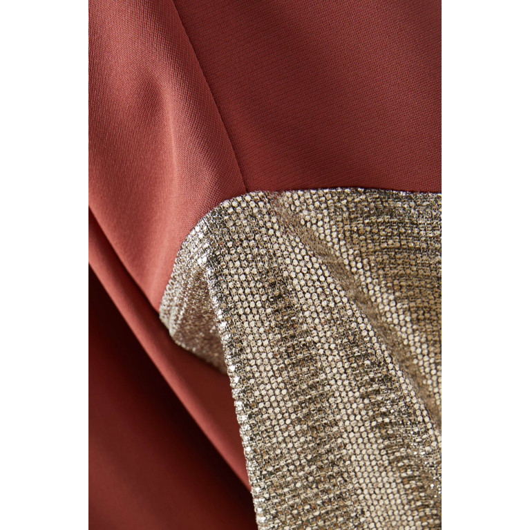 CHI-KA - Metallic Sleeve Abaya in Crepe