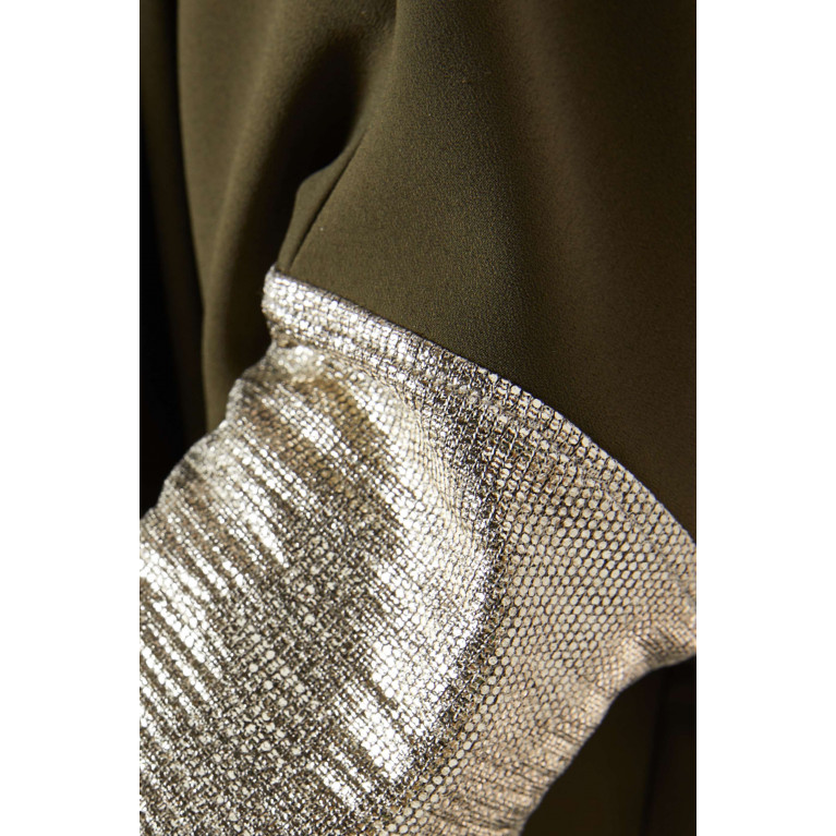 CHI-KA - Metallic Sleeve Abaya in Crepe