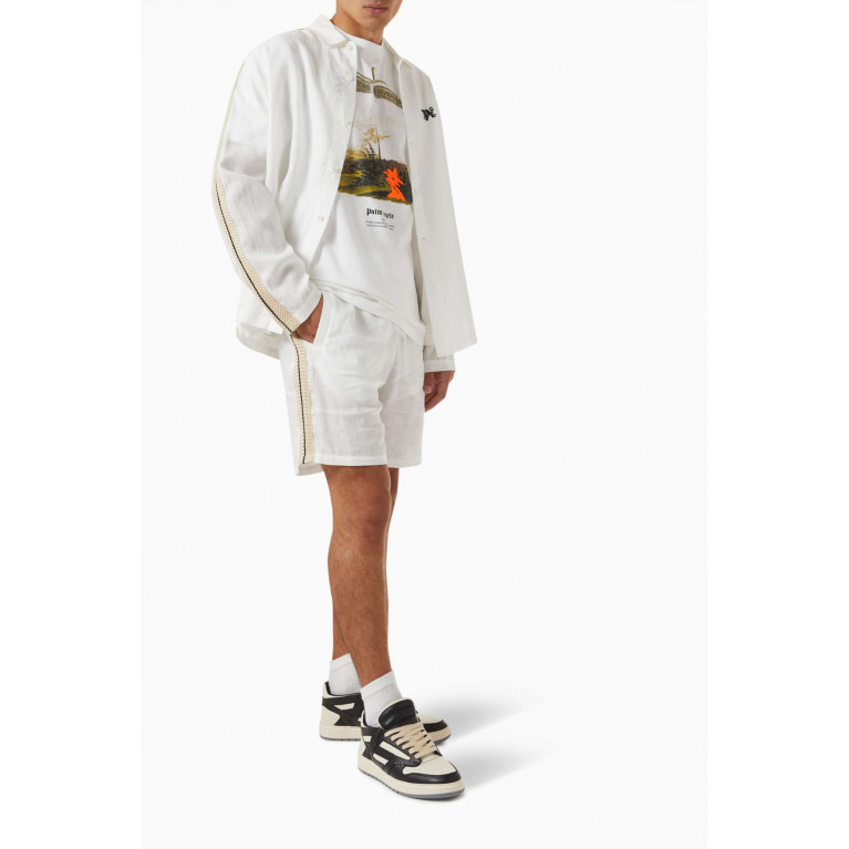 Palm Angels - Monogram Track Shorts in Linen White