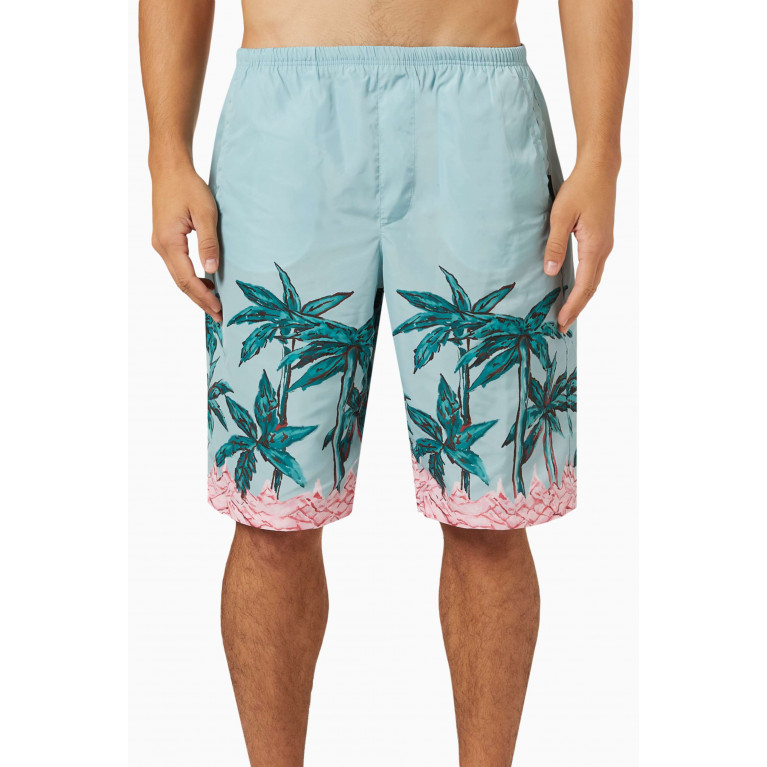 Palm Angels - Palm Row Long Swim Shorts in Nylon