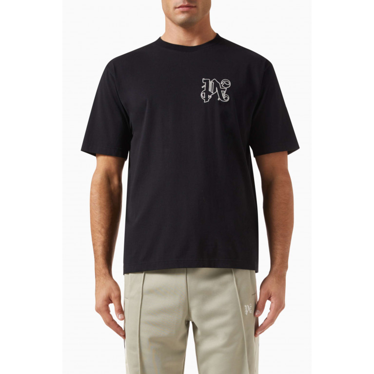 Palm Angels - PA Monogram T-shirt in Cotton Black