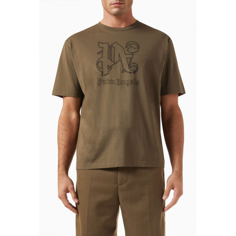 Palm Angels - PA Monogram Statement T-shirt in Cotton