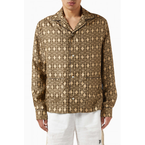 Palm Angels - All-over Monogram Pyjama Shirt in Silk