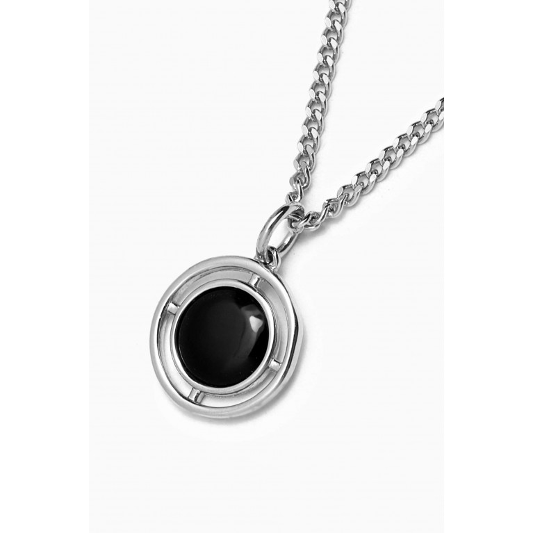 Miansai - Compass Onyx Necklace in Sterling Silver