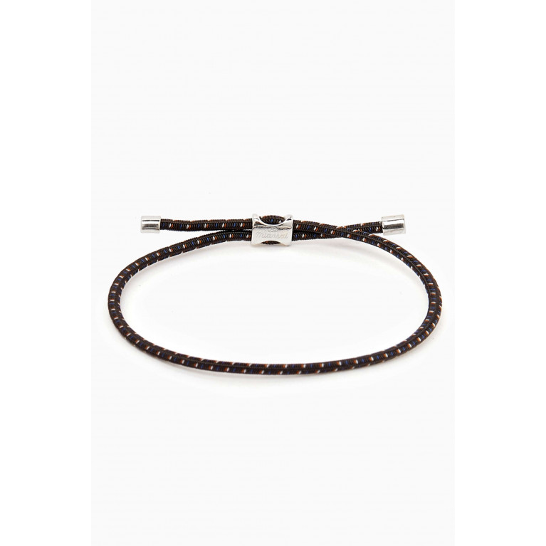 Miansai - Orson Pull Bungee Rope Bracelet in Sterling Silver & Nylon Black