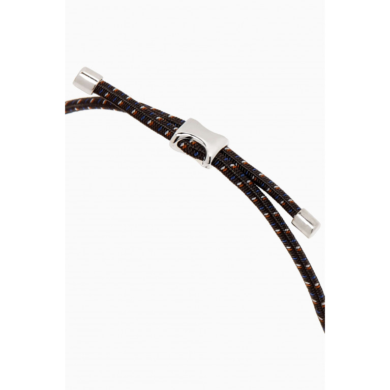 Miansai - Orson Pull Bungee Rope Bracelet in Sterling Silver & Nylon Black