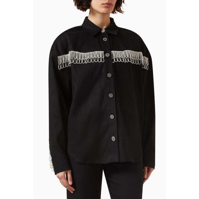 Rotate - Anni Crystal Oversized Shirt in Organic Cotton-twill