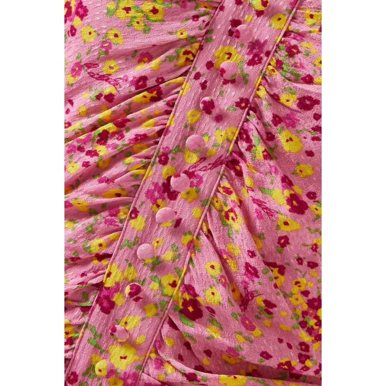 Rotate - Mammi Floral V-neck Mini Dress in Viscose-blend