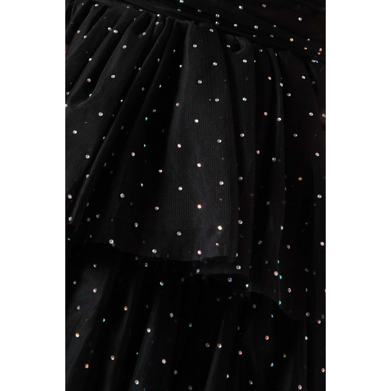 Rotate - Carlosina Embellished Ruffled Mini Dress in Tulle