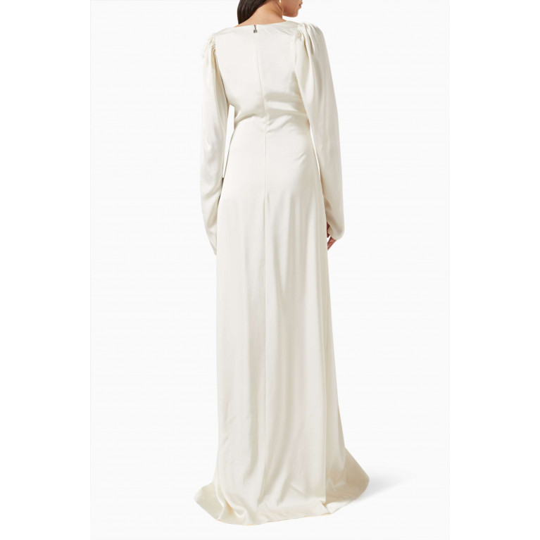 Rotate - Gryana Ruched Maxi Dress in Sateen