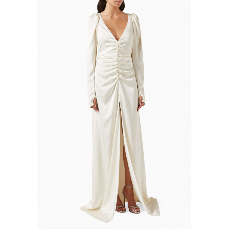 Rotate - Gryana Ruched Maxi Dress in Sateen