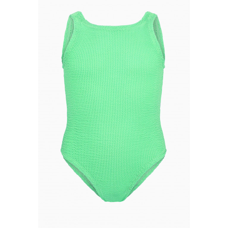 Hunza G - Classic Swimsuit in The Original Crinkle Green