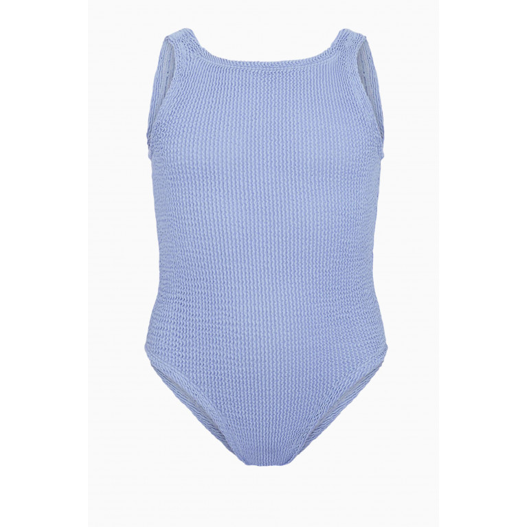 Hunza G - Kids Classic Swimsuit in The Original Crinkle Blue