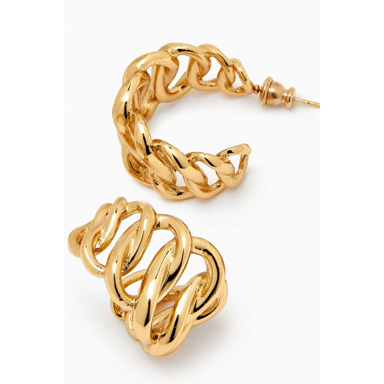 Gas Bijoux - Bronx Hoop Earrings in 24kt Gold-plated Metal