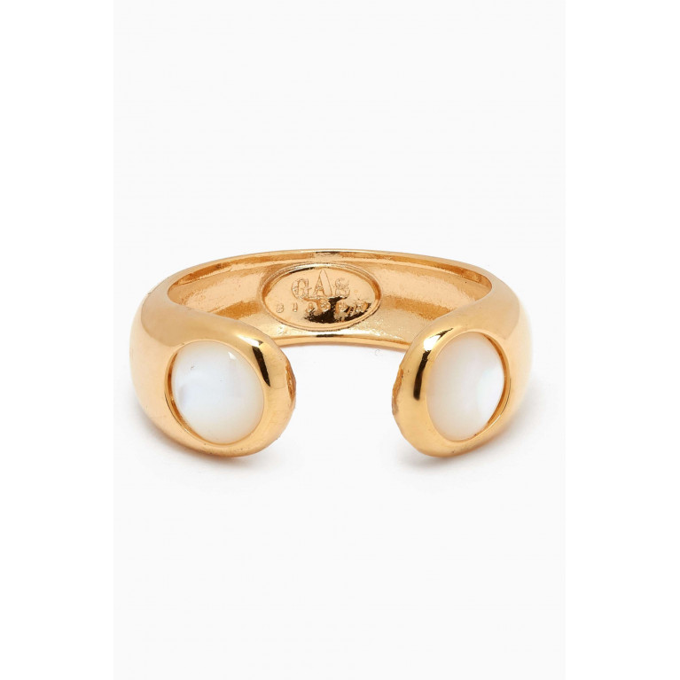 Gas Bijoux - Saint Germain Mother of Pearl Ring in 24kt Gold-plated Metal