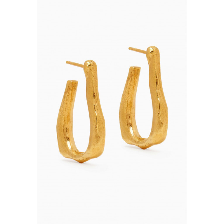 Alighieri - Link of Wanderlust Hoop Earrings in 24kt Gold-plated Bronze