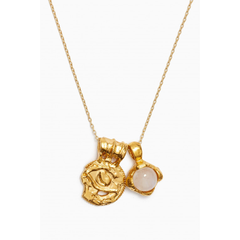 Alighieri - The Gaze of the Moon Necklace in 24kt Gold-plated Bronze