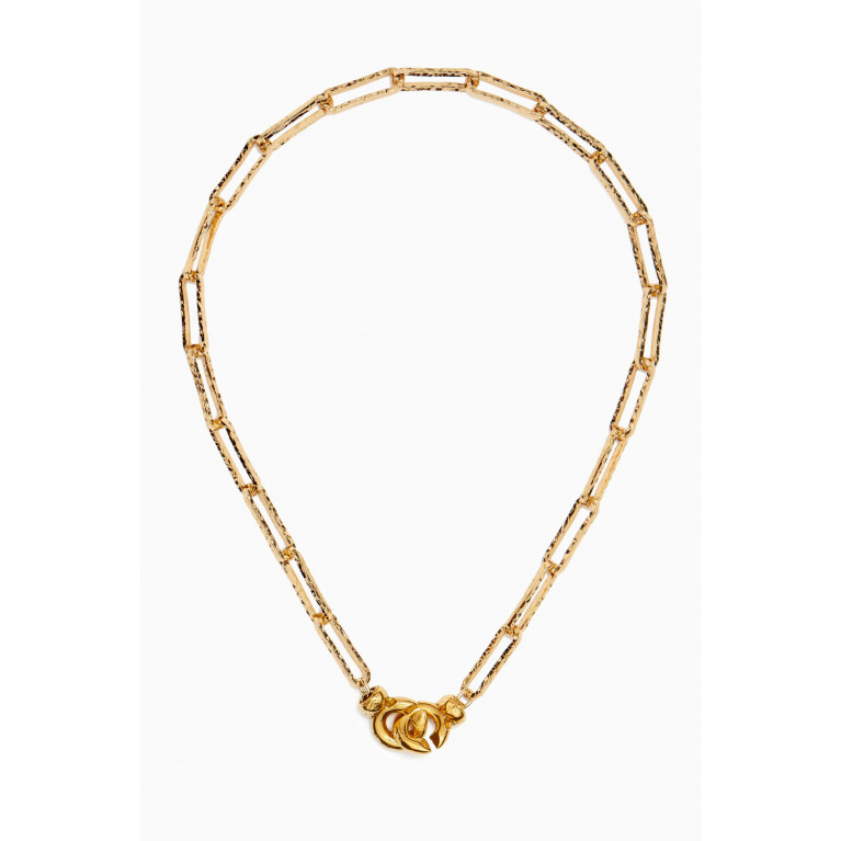 Alighieri - The Molten Link Layer Necklace in 24kt Gold-plated Bronze