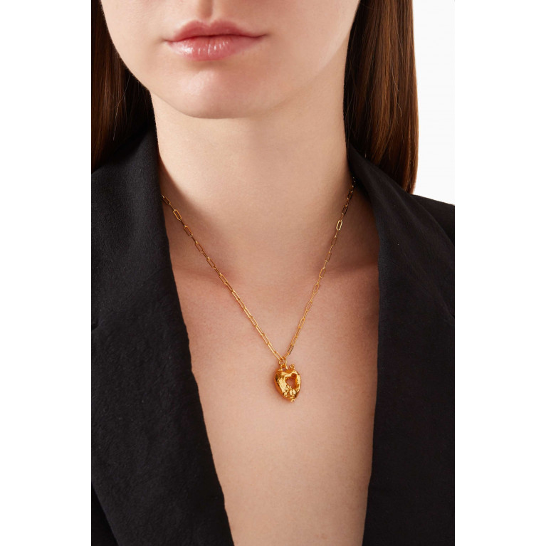 Alighieri - The Lovers Pact Heart Necklace in 24kt Gold-plated Bronze