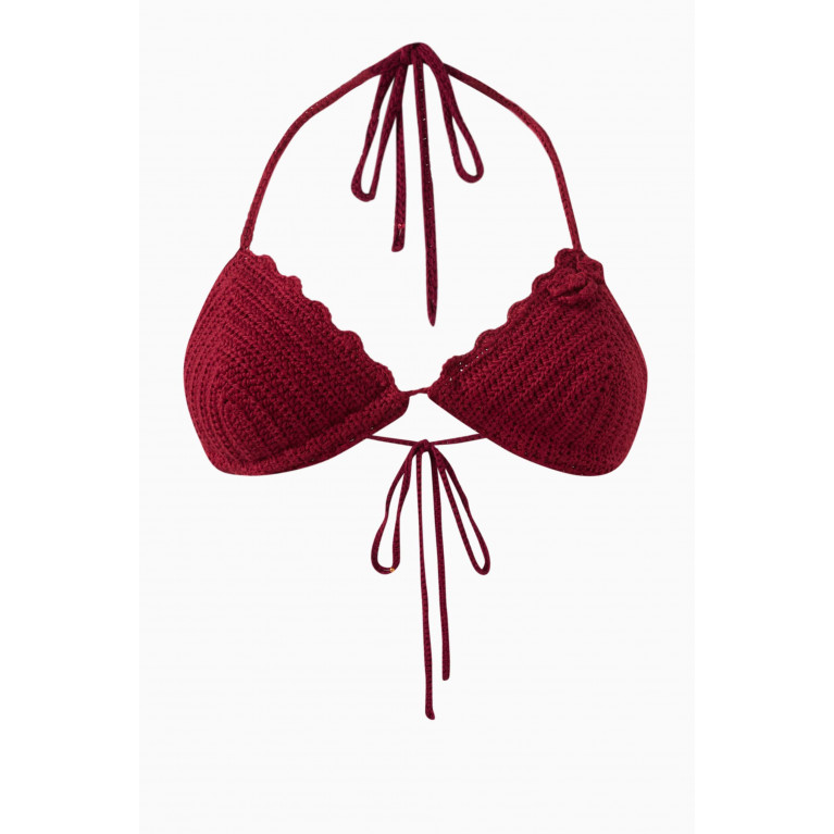 Frankies Bikinis - Chloe Triangle Bikini Top in Crochet