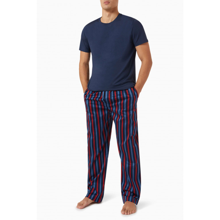 Derek Rose - Wellington 55 Striped Lounge Pants in Cotton-satin
