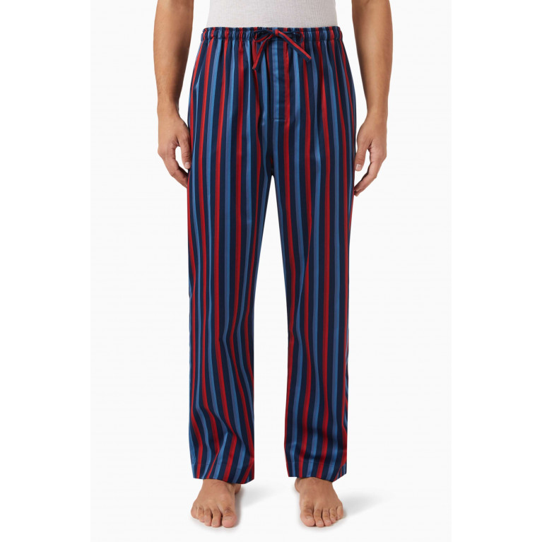 Derek Rose - Wellington 55 Striped Lounge Pants in Cotton-satin