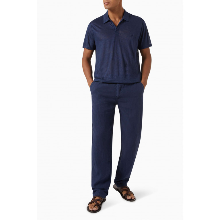 Vilebrequin - Logo Patch Trousers in Linen Blue