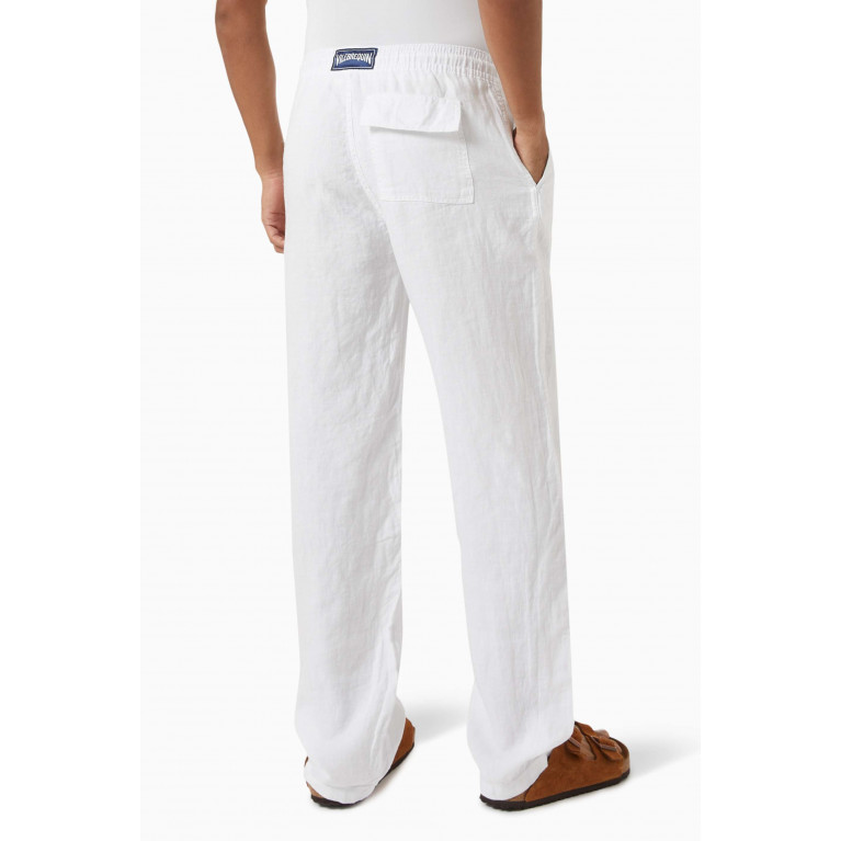 Vilebrequin - Logo Patch Trousers in Linen White