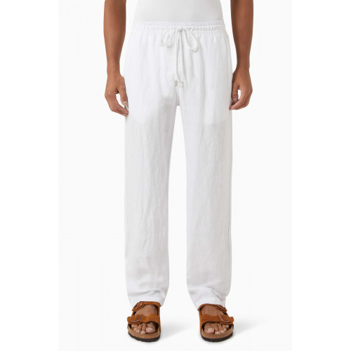 Vilebrequin - Logo Patch Trousers in Linen White
