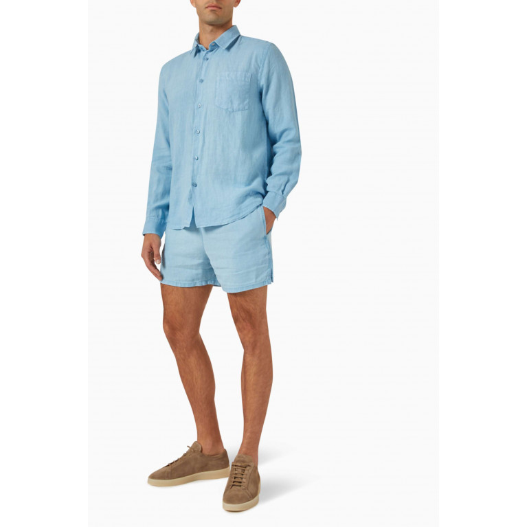 Vilebrequin - Barry Mineral-dyed Bermuda Shorts in Linen Blue