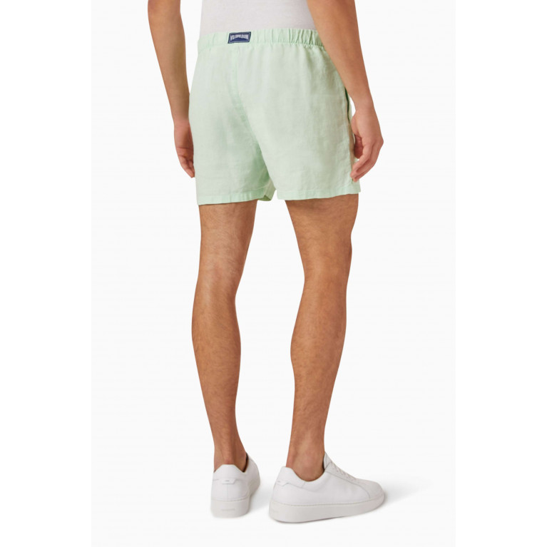 Vilebrequin - Barry Mineral-dyed Bermuda Shorts in Linen Green