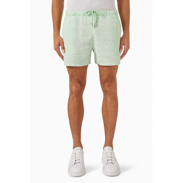 Vilebrequin - Barry Mineral-dyed Bermuda Shorts in Linen Green