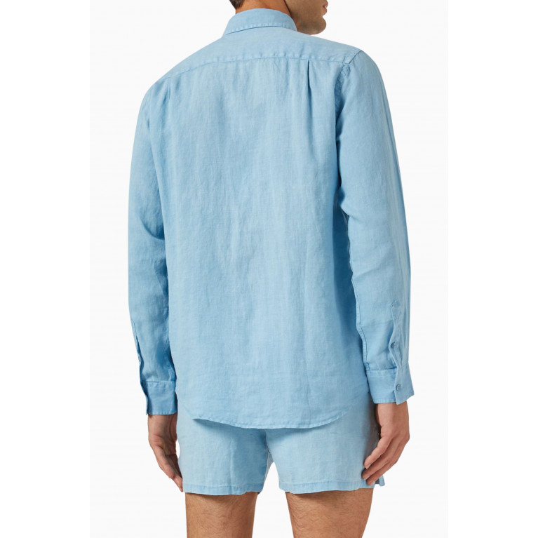 Vilebrequin - Caroubis Mineral-dyed Shirt in Linen Blue