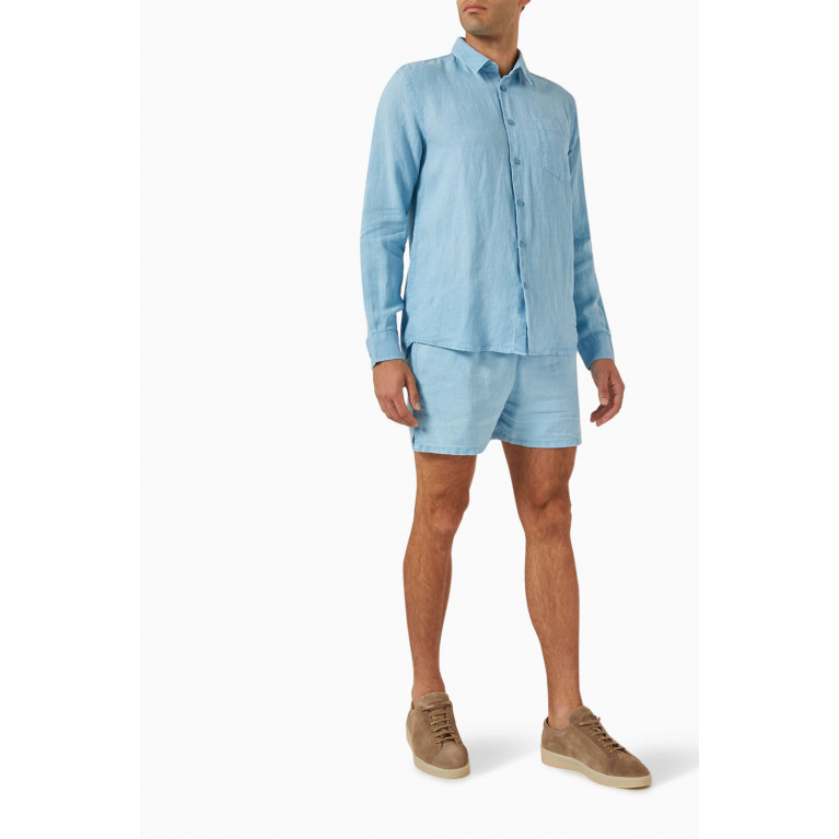 Vilebrequin - Caroubis Mineral-dyed Shirt in Linen Blue