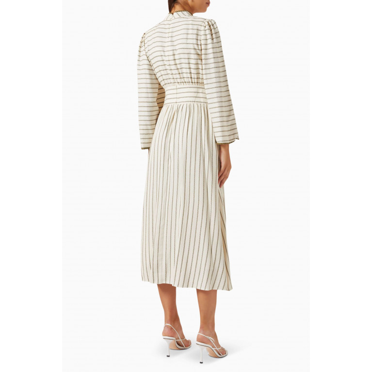 Qui Prive - Striped Midi Dress in Viscose-blend