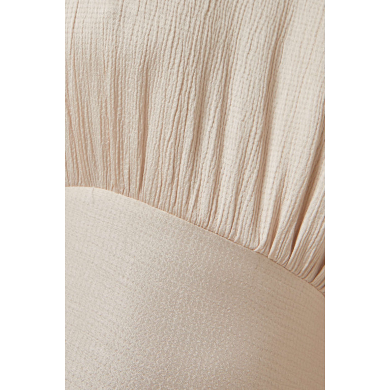 Qui Prive - Textured Midi Dress in Satin White