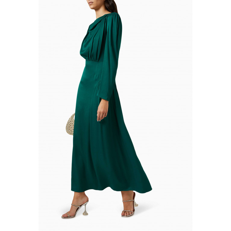 Qui Prive - Sense of You Maxi Dress in Satin Green