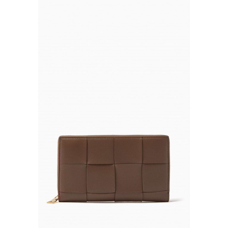 Bottega Veneta - Cassette Zip Around Wallet in Intreccio Leather