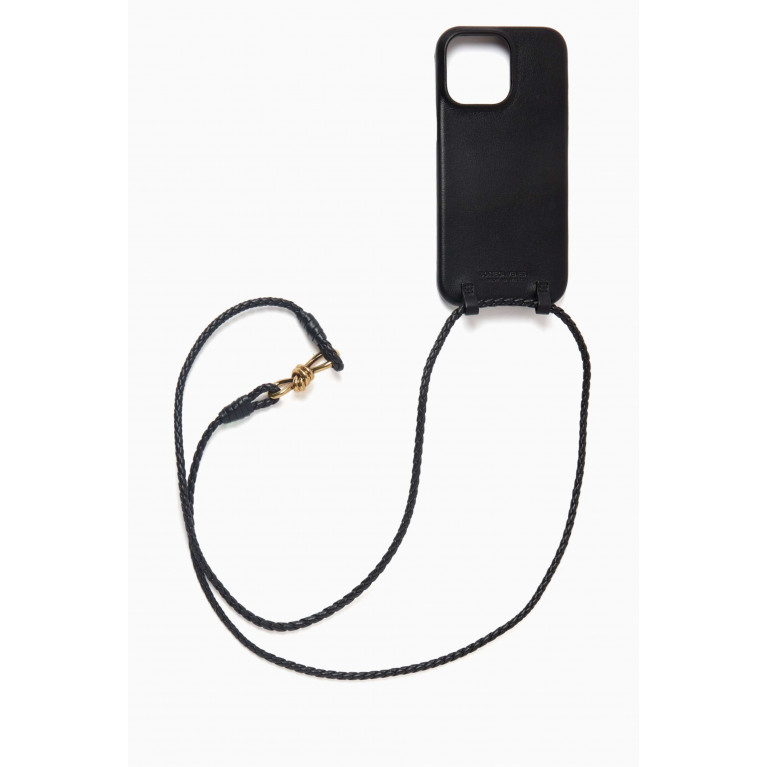 Bottega Veneta - iPhone 14 Pro Max Case On Strap in Leather