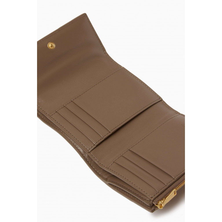 Bottega Veneta - Cassette Tri-fold Zip Wallet in Intrecciato Leather