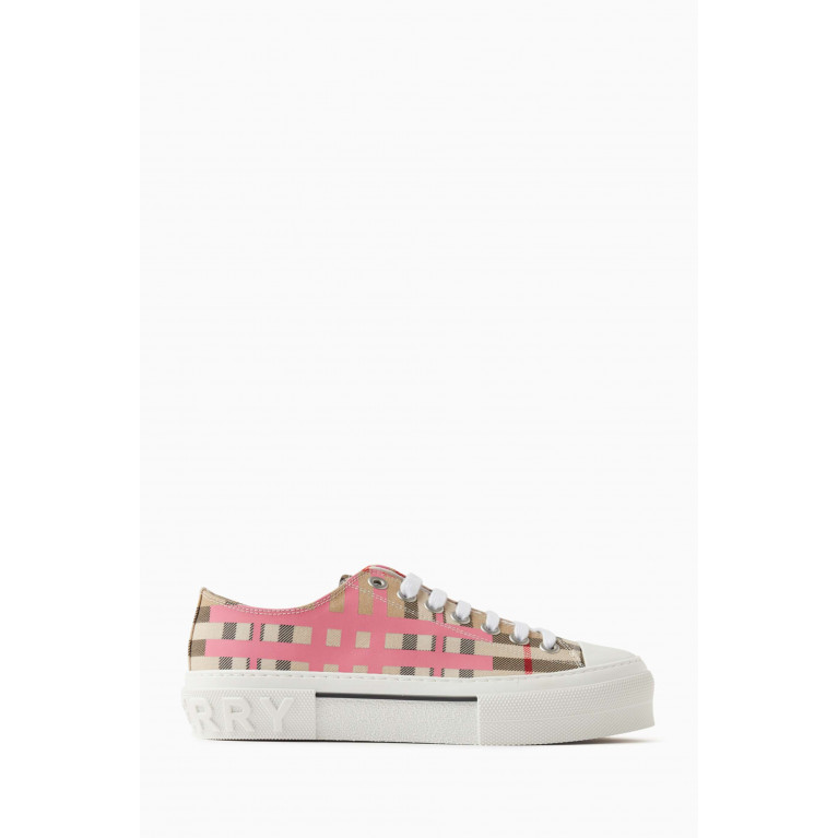 Burberry - Jack 21 Checked Low-top Sneakers in Cotton-canvas