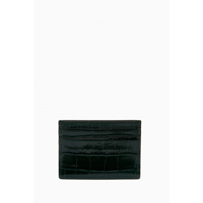 Burberry - Monogram Card Holder in Croc-embossed Leather
