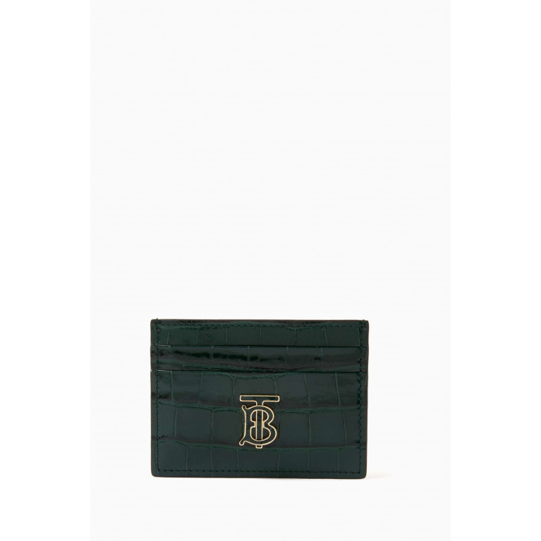 Burberry - Monogram Card Holder in Croc-embossed Leather