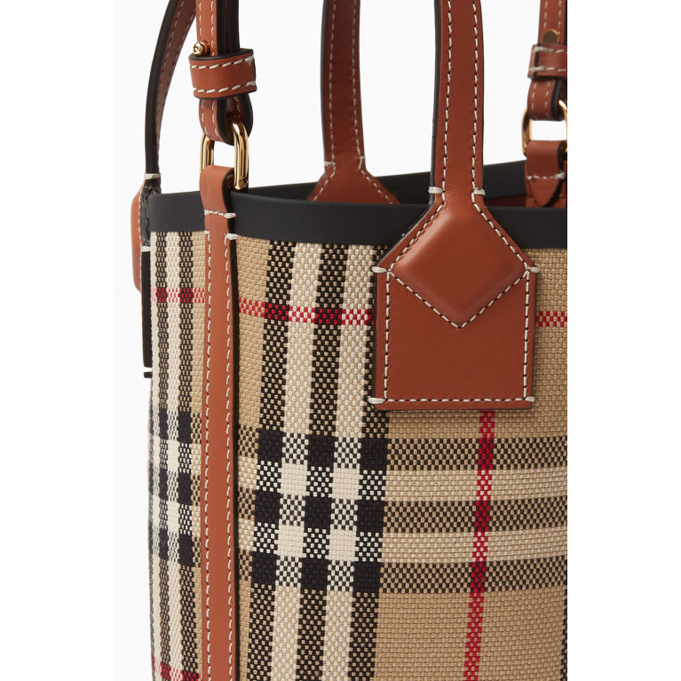 Burberry - Mini London Tote Bag in Vintage Check Canvas