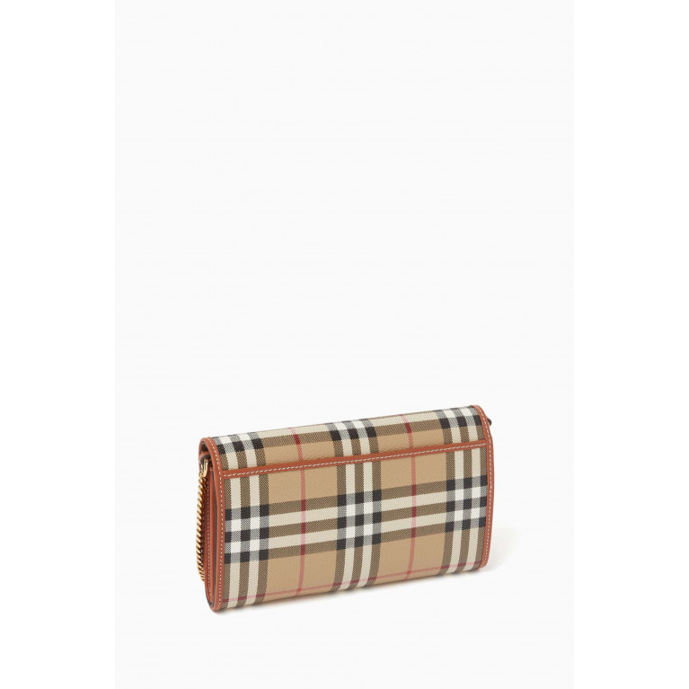 Burberry - Hannah Wallet on Chain in Vintage Check Canvas
