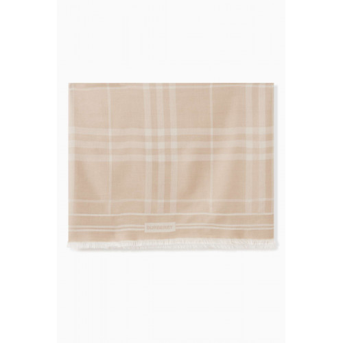 Burberry - Checked Scarf in Wool-blend Knit